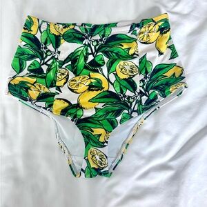 High Waisted Lemon Swim Bottoms